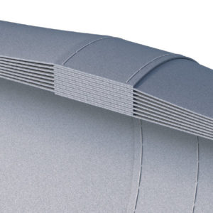 Übliches Näh- und Klebeverfahren